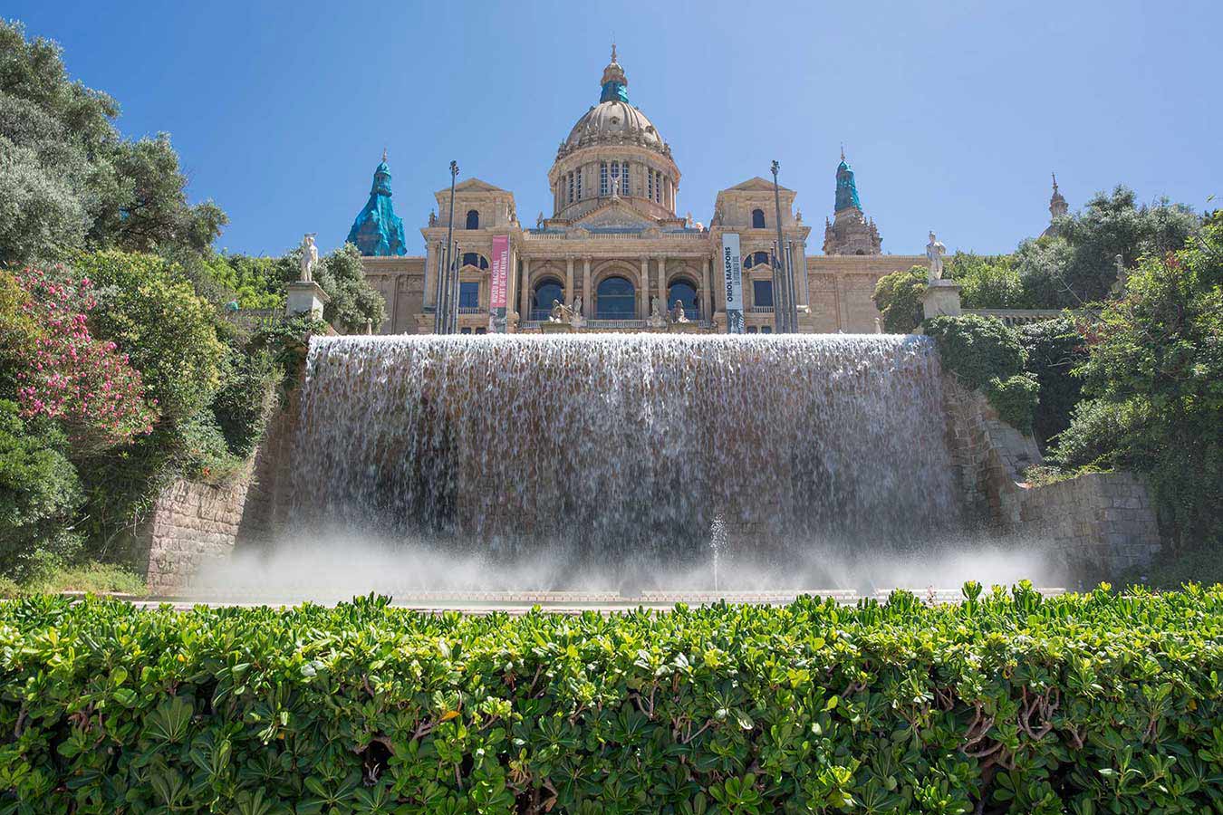 MNAC on hill Montjuic hill