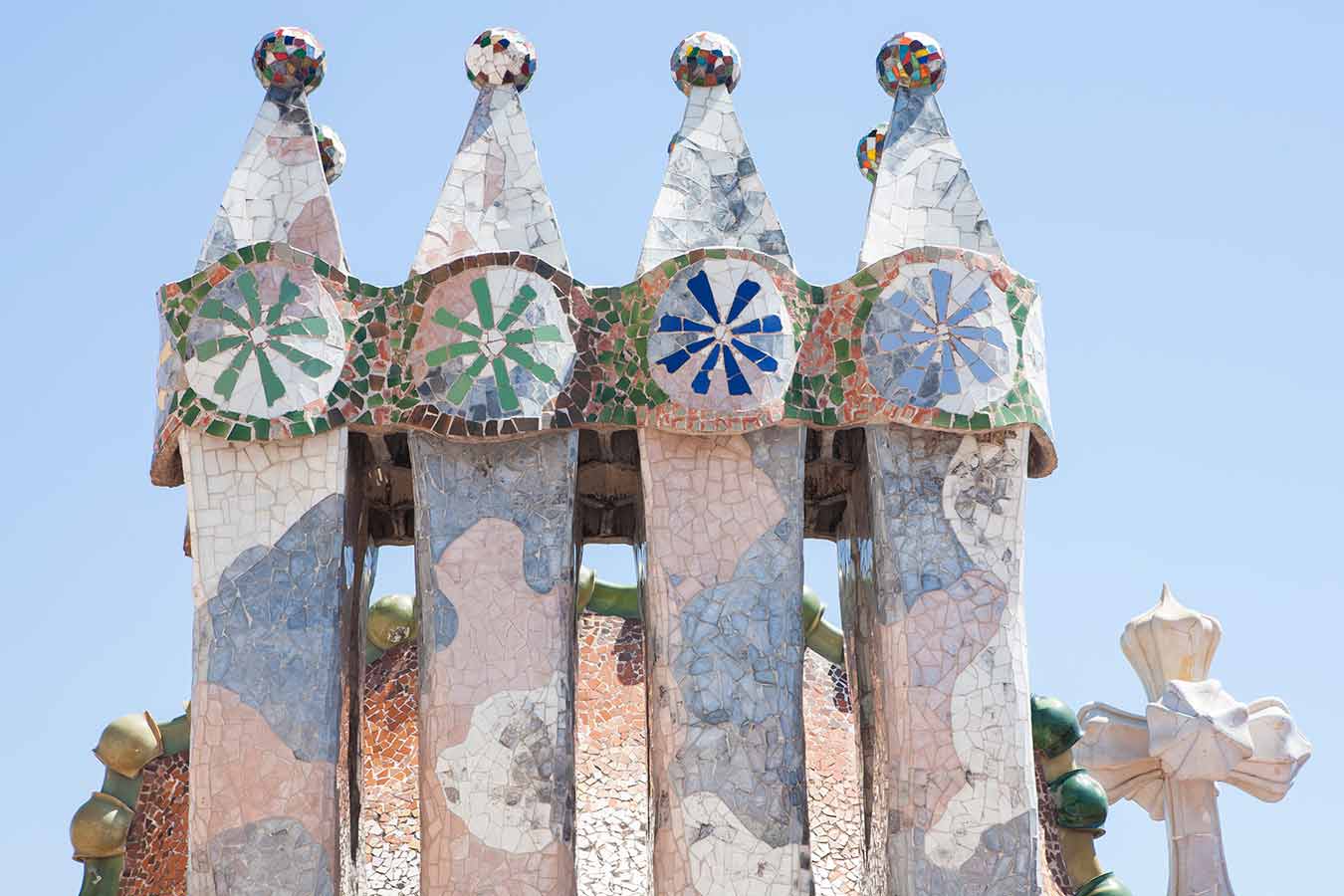 Udsigt til tårnene på Sagrada Familia