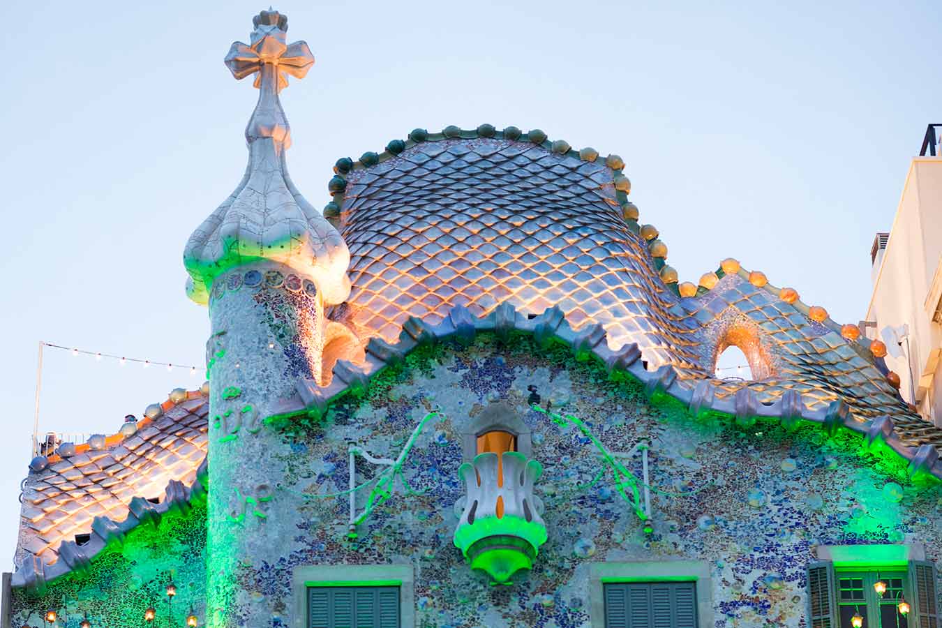 Udsigt til tårnene på Sagrada Familia