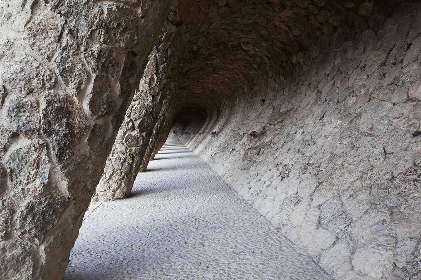 The colonnade in Park Güell 