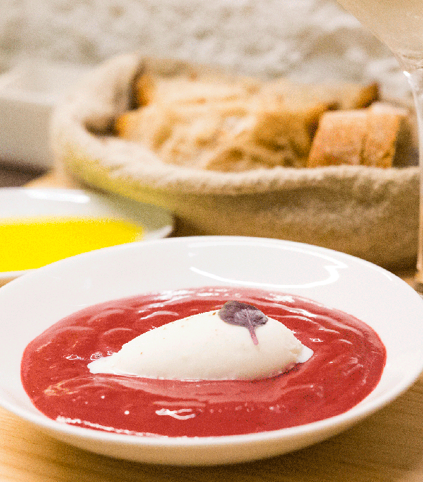 Cold tomato soup Gazpacho in Barcelona