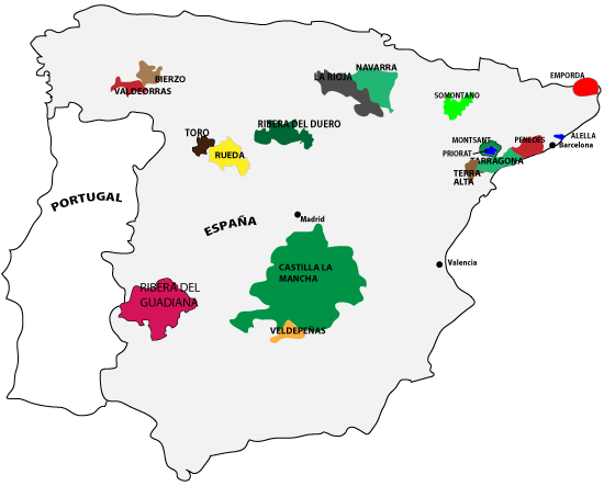 Wine regions map